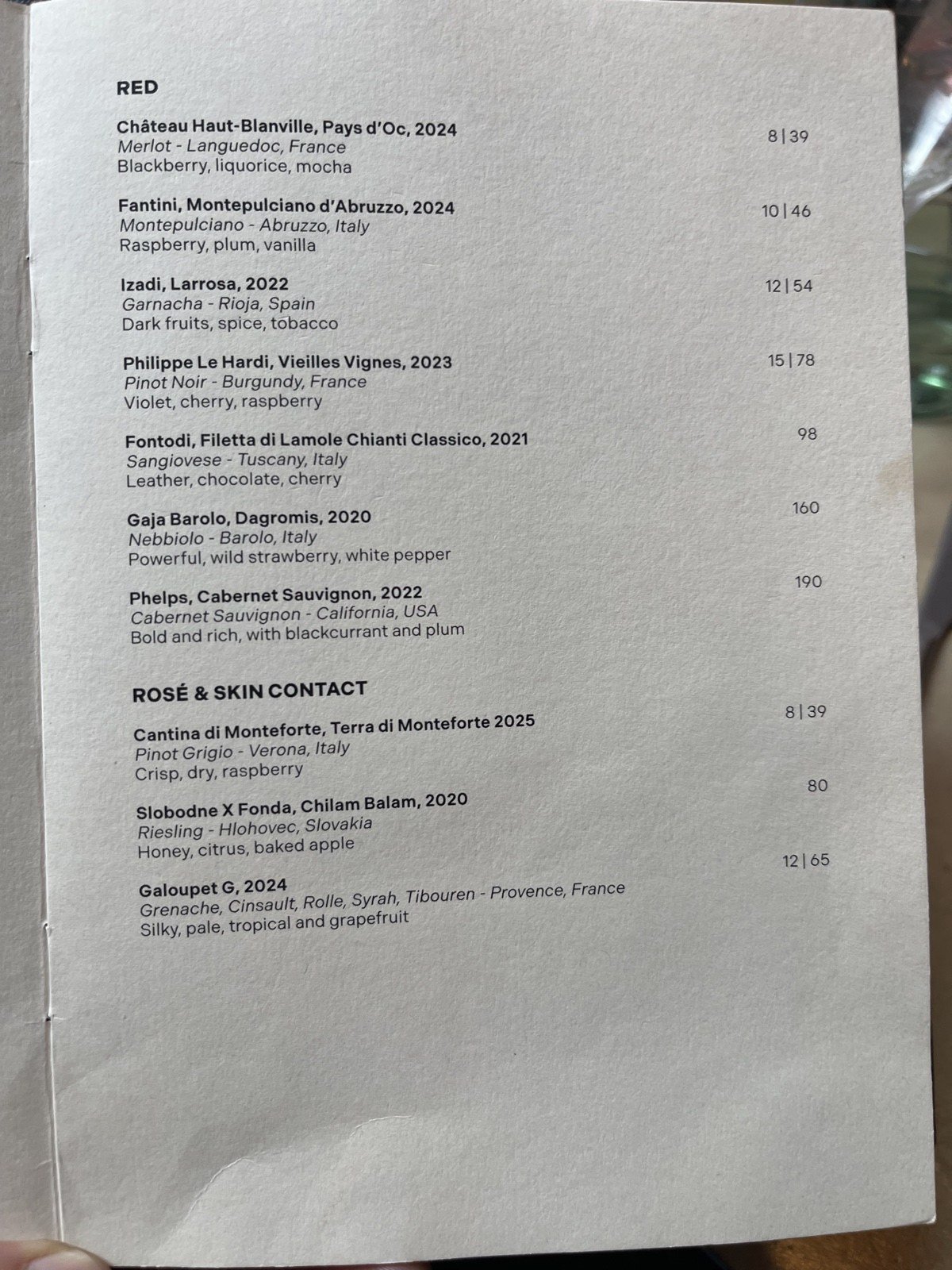 More from the drinks menu