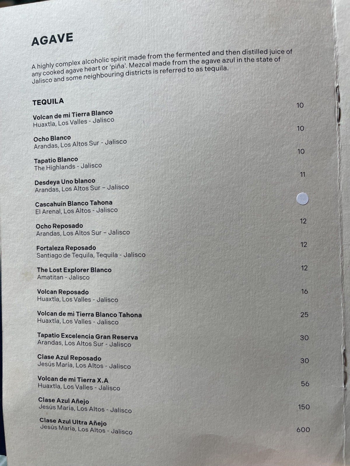 The agave list