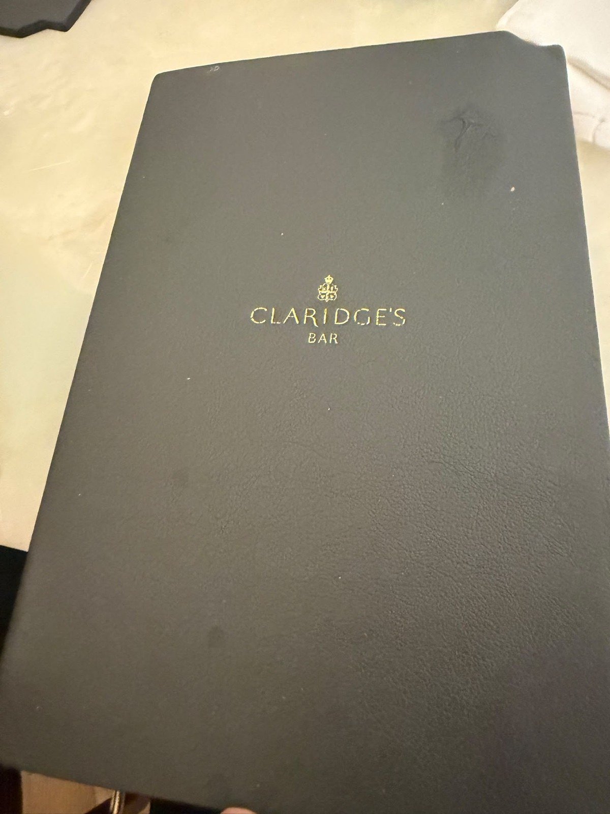 The bar menu